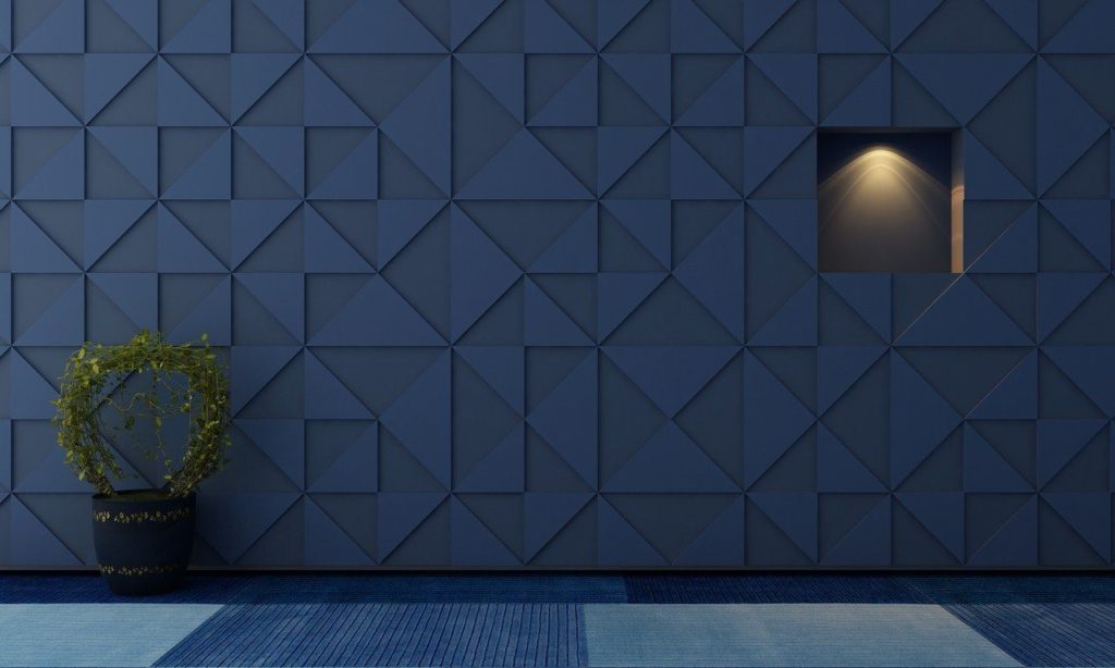 blue designing wall panels