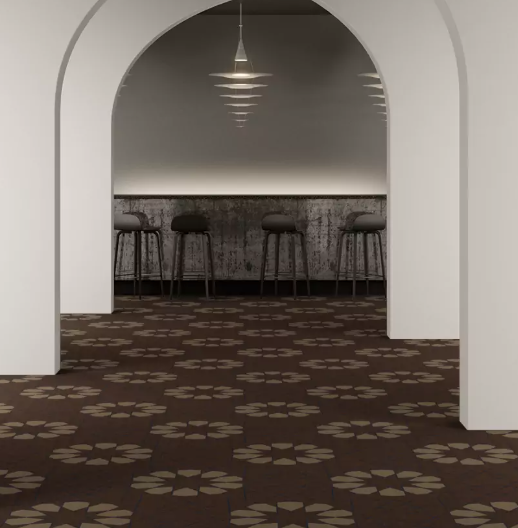 geometric lace brown