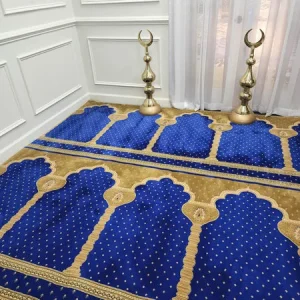 SULTAN Navy Splendor™ Arch Masjid Carpet