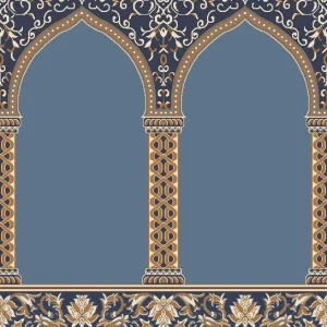 Sky Blue Hira Mosque Prayer Carpet