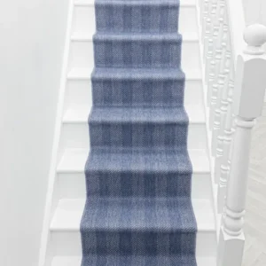Stripes Blue Stair Carpet