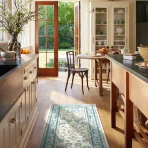 Calabria Cream & Light Blue Carpet