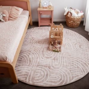 Fifi Cream Plush Round Carpets