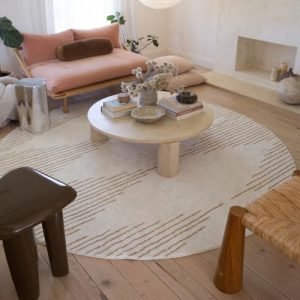 Lyra Ivory and Brown Diamond Stripe