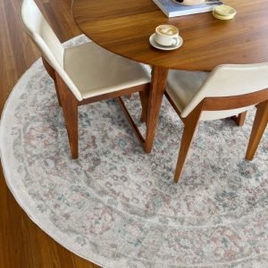 Melrose Cream Traditional Round Rug
