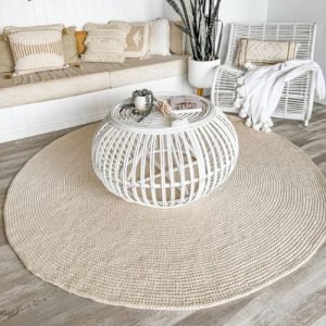 Nessa Beige Indoor Outdoor Round Carpet