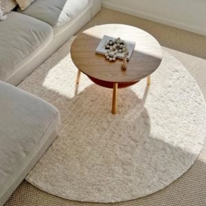Serena Ivory Cream Textured Round Carpet