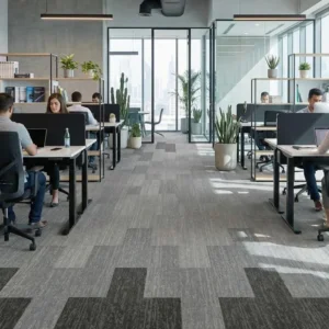 Designer Gray Blend Office Carpet Tile