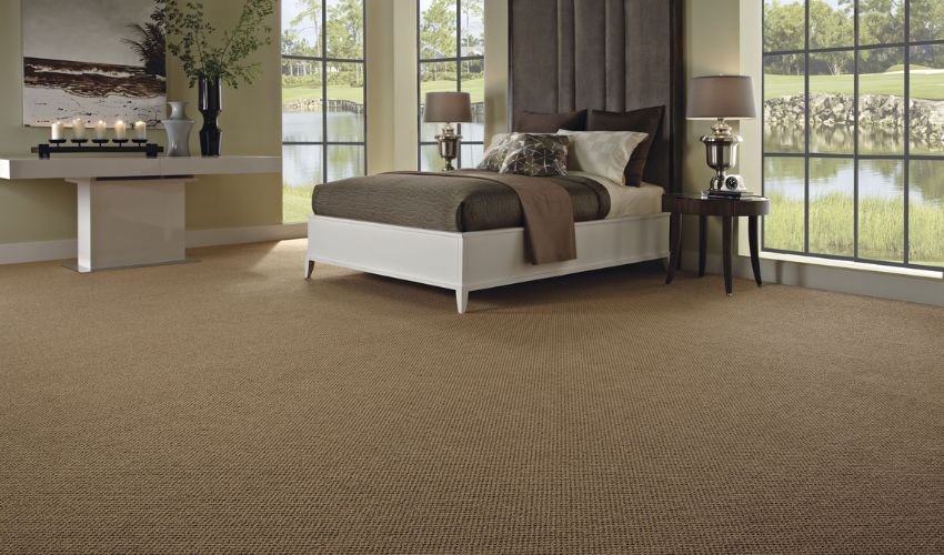 Professional wall-to-wall carpet installation in Dubai bedroom