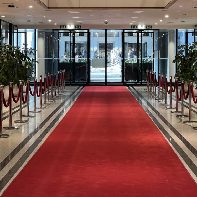Red exhibition carpets
