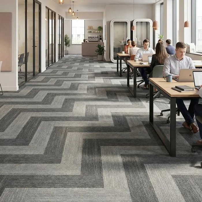 Textured Gray Office Carpets (2)