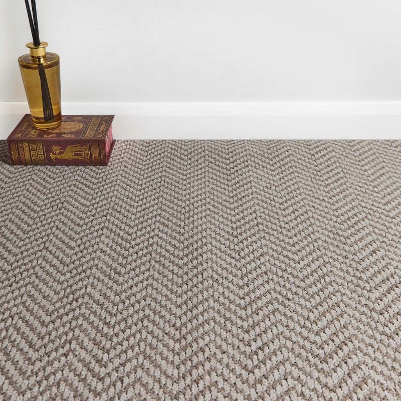 Beige Herringbone Loop Carpet