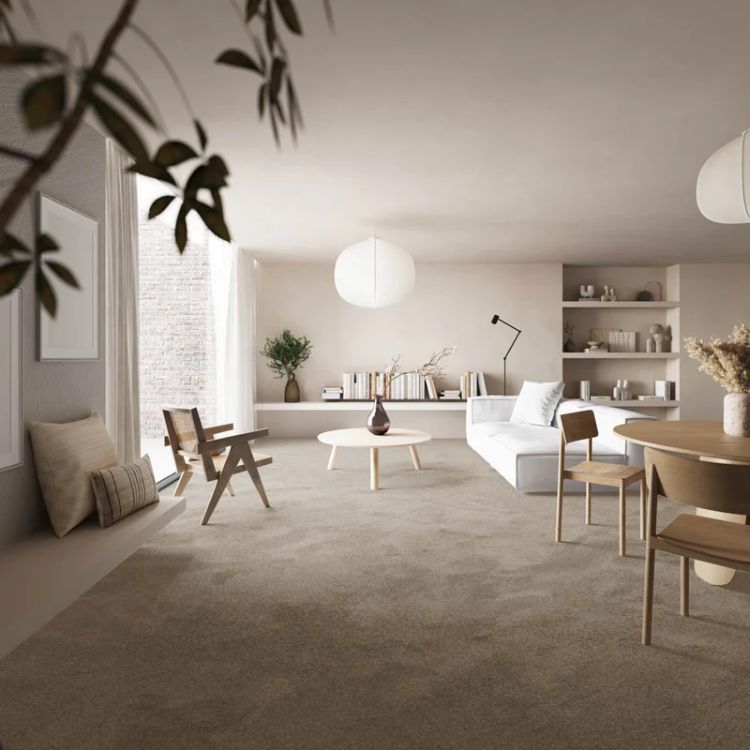 Soft Linen Beige Residential Carpet